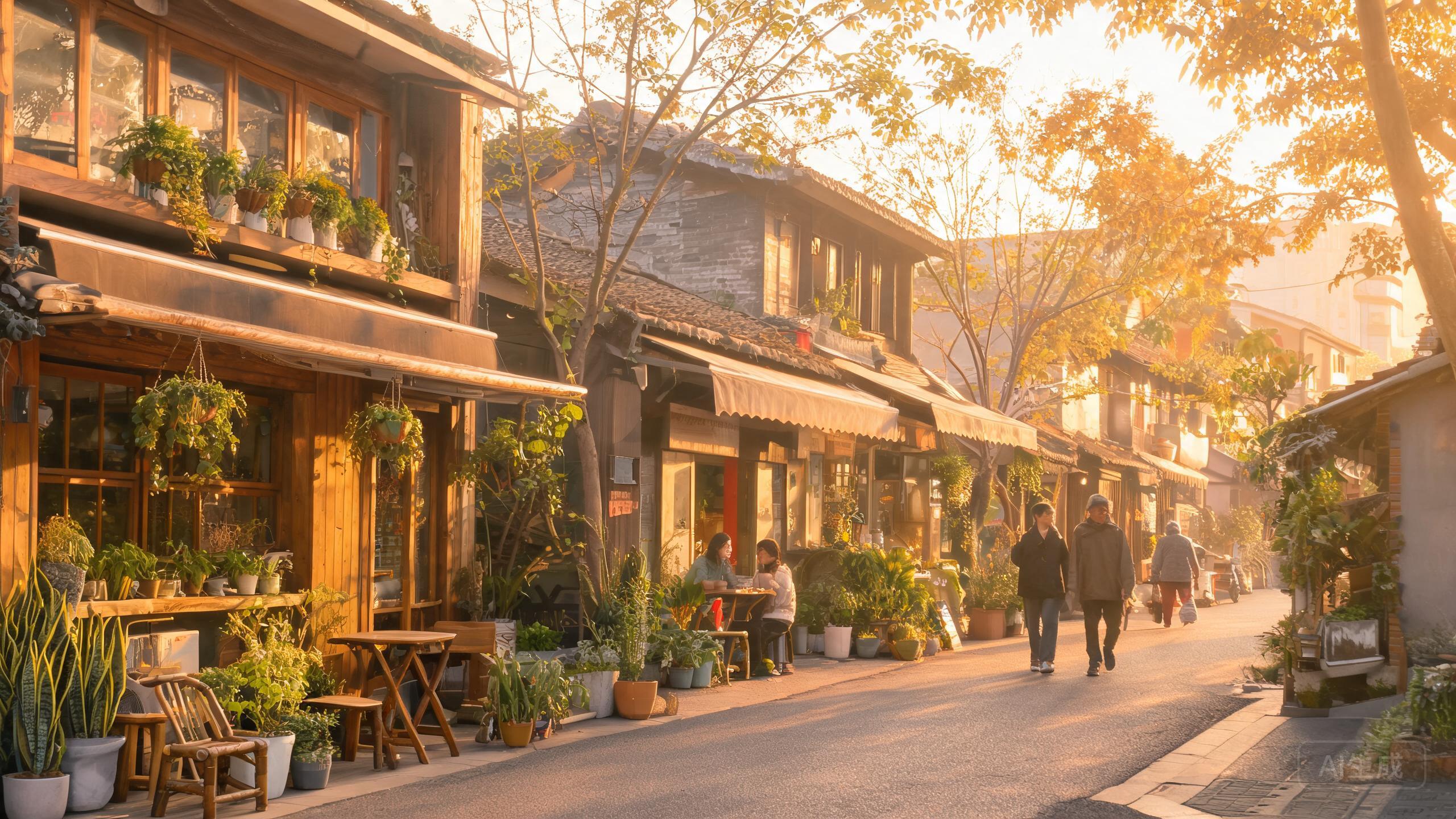 绍兴本地街区里的实体商业场景